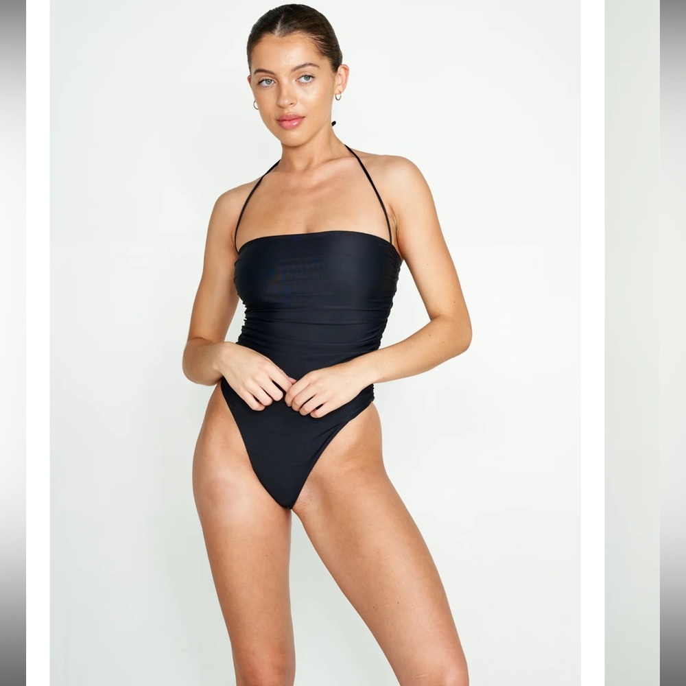 Strapless Black One-Piece Swimsuit